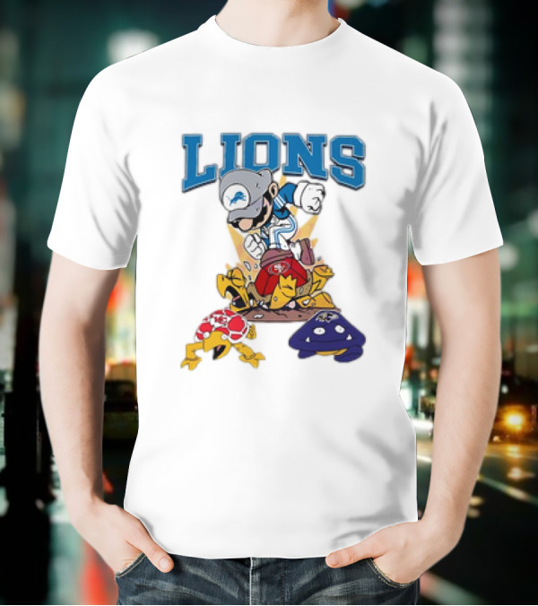 Lions Mario Stomps 49ers Chiefs Ravens T-Shirt