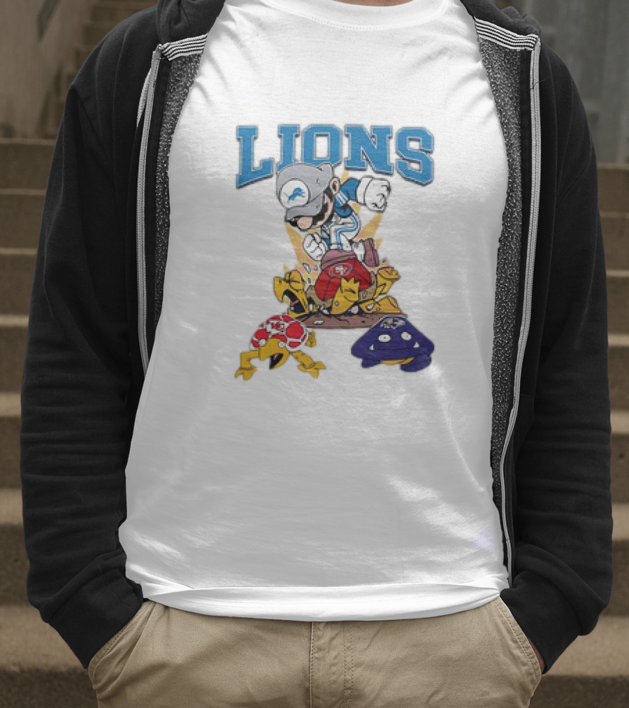 Lions Mario Stomps 49ers Chiefs Ravens T-Shirt