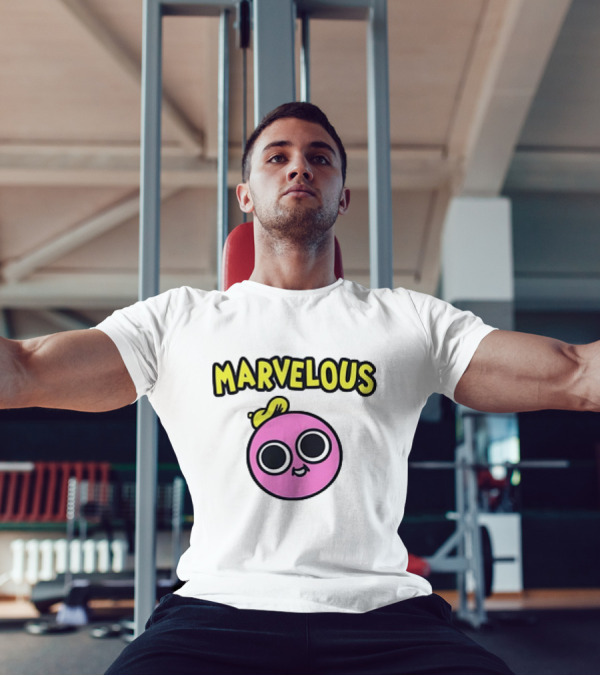 MARVELOUS Cute Pink Smiley Face With Large Eyes And Yellow Hair T-Shirt