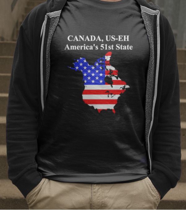 Canada US-EH America's 51st State Map T-Shirt