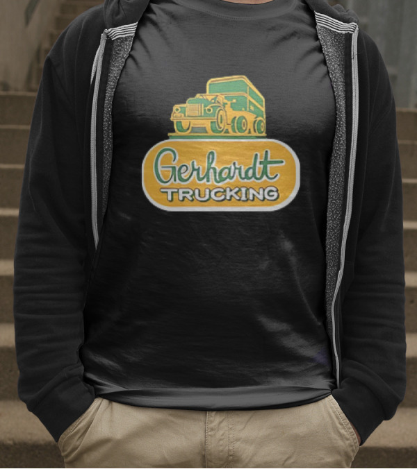 Gerhardt Trucking Vintage Green And Yellow Truck T-Shirt