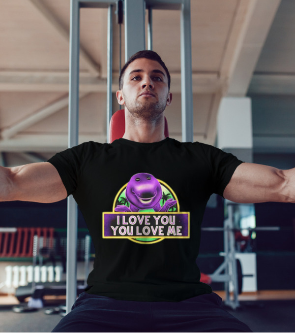 I Love You You Love Me Barney Dinosaur Jurassic Park Mashup T-Shirt