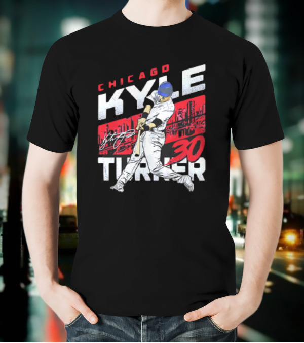 Chicago Kyle Tucker 30 Baseball City Skyline Signature T-Shirt