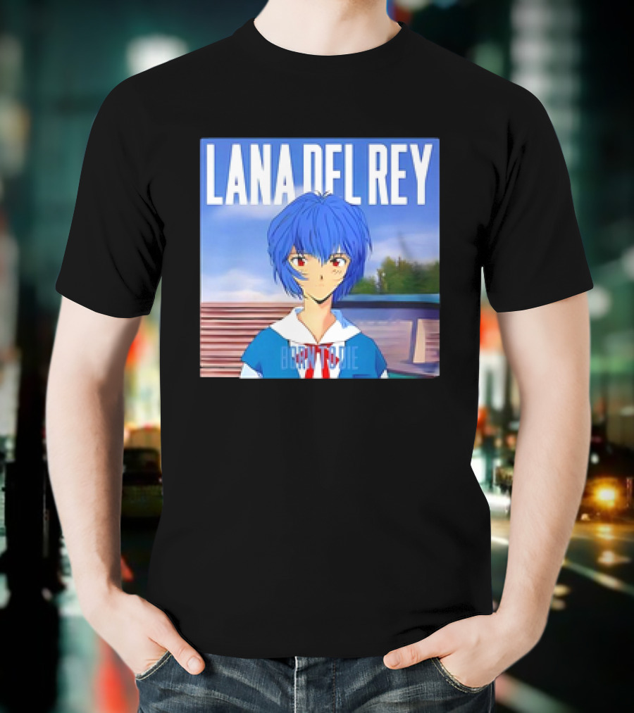 Lana Del Rey Born To Die Anime Rei Ayanami Blue Hair T-Shirt