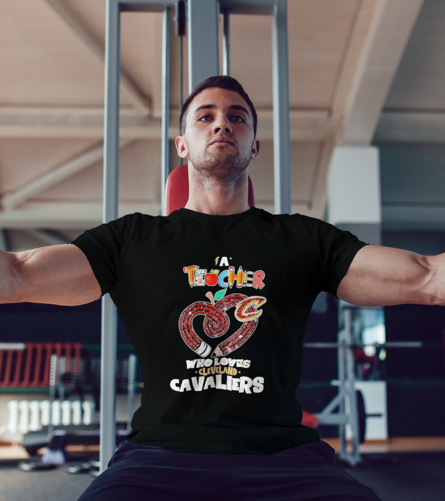 Teacher Heart Pencil Apple Cleveland Cavaliers T-Shirt