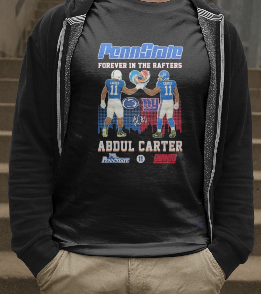 Penn State Forever In The Rafters Abdul Carter 11 New York Giants T-Shirt