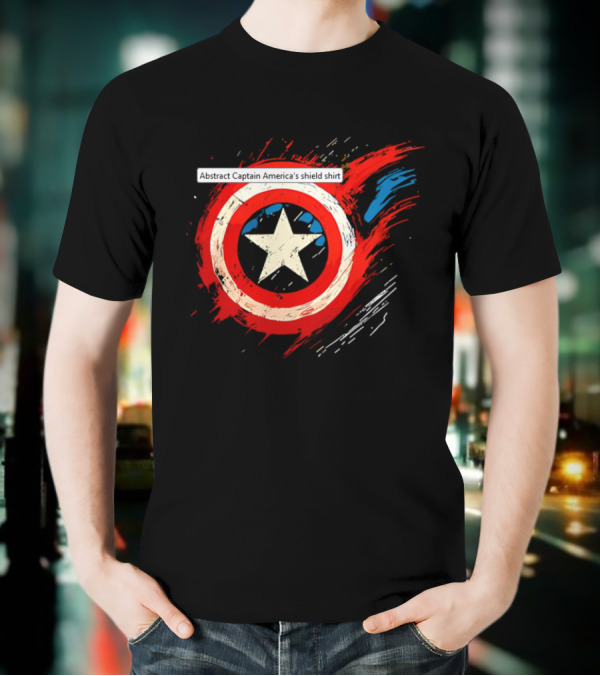 Abstract Captain America’s Shield With Star And Brush Strokes T-Shirt