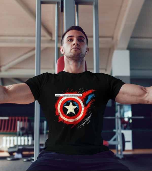 Abstract Captain America’s Shield With Star And Brush Strokes T-Shirt