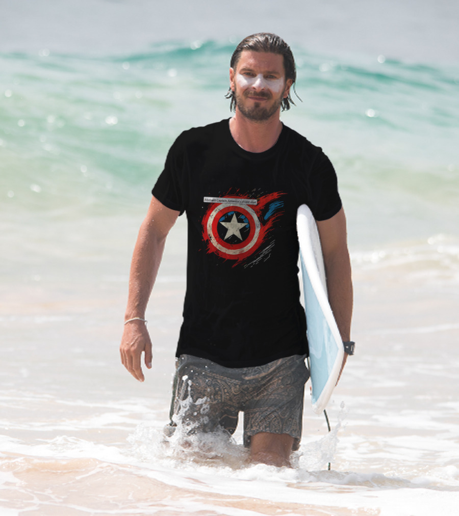 Abstract Captain America’s Shield With Star And Brush Strokes T-Shirt