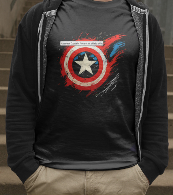 Abstract Captain America’s Shield With Star And Brush Strokes T-Shirt