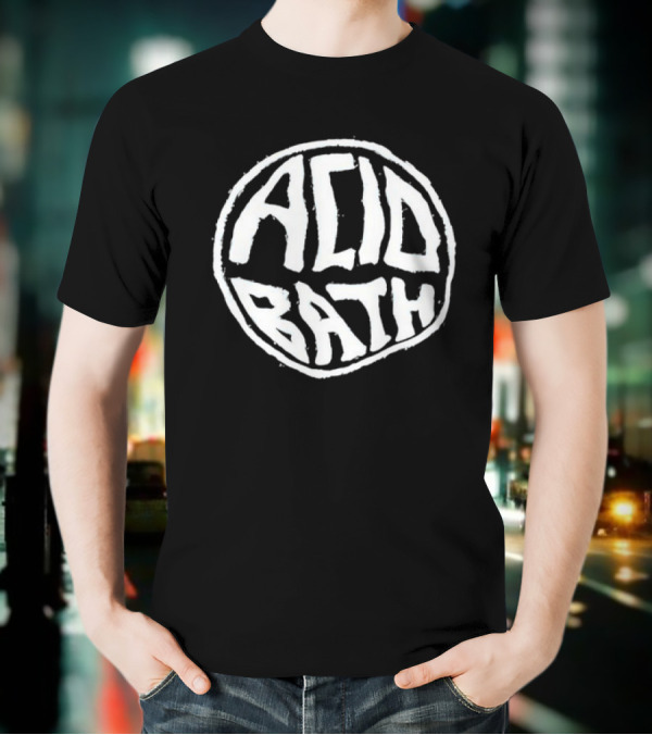 Acid Bath Circular Text Style T-Shirt