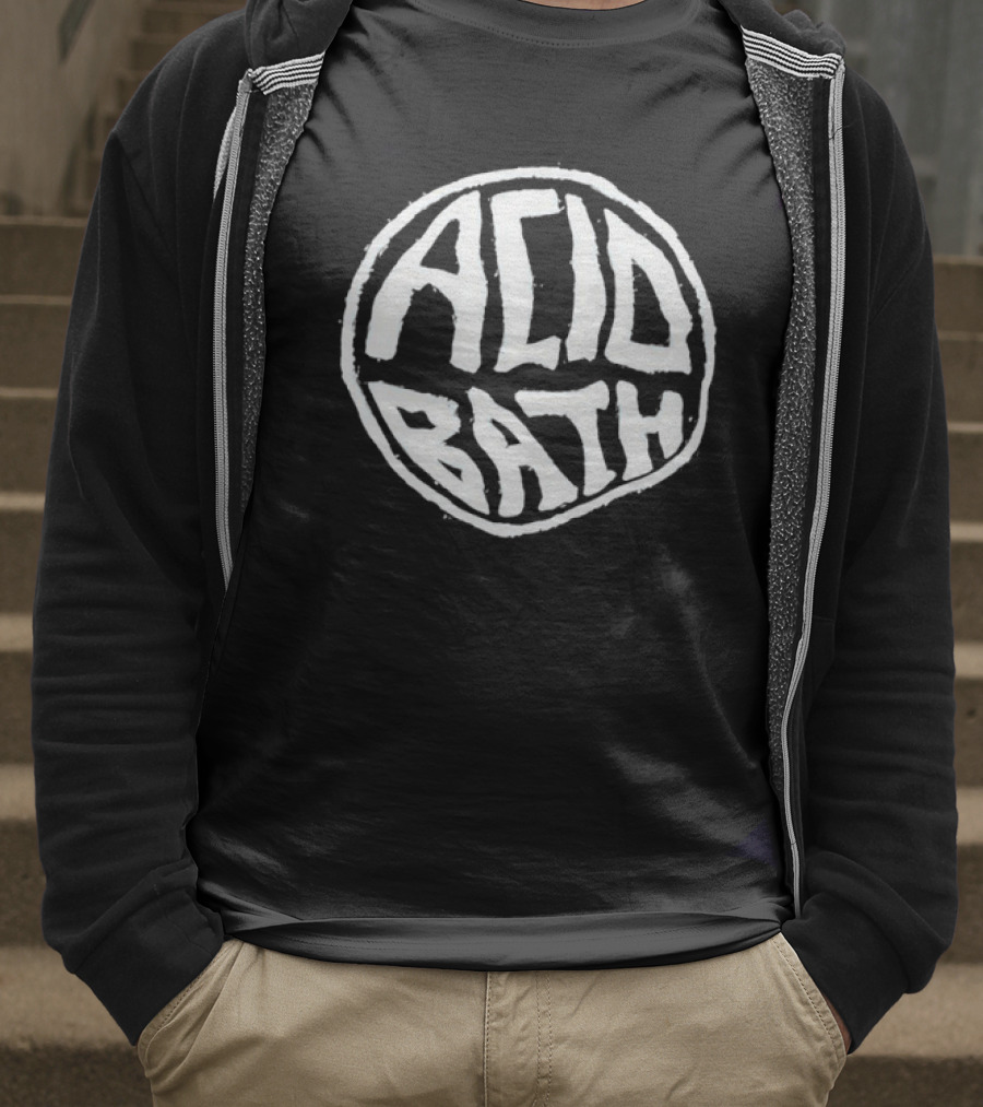 Acid Bath Circular Text Style T-Shirt