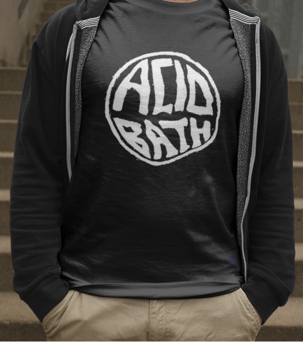 Acid Bath Circular Text Style T-Shirt