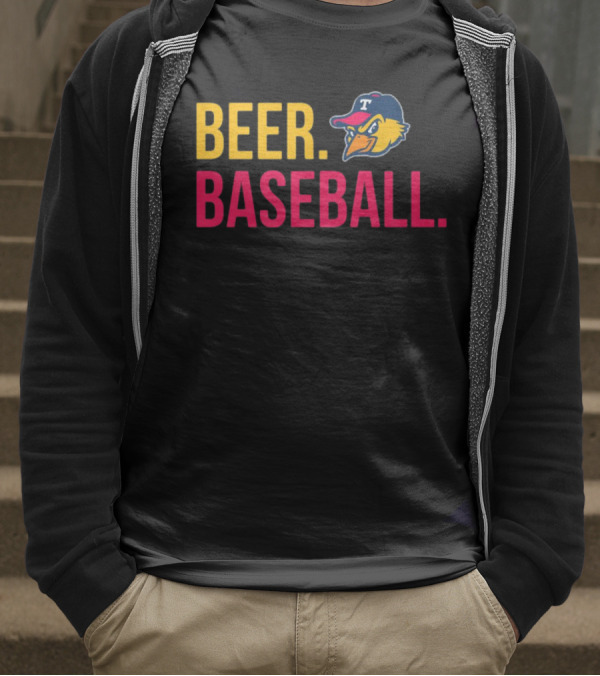 Beer Baseball T-Bird Mascot Bold Text Design T-Shirt