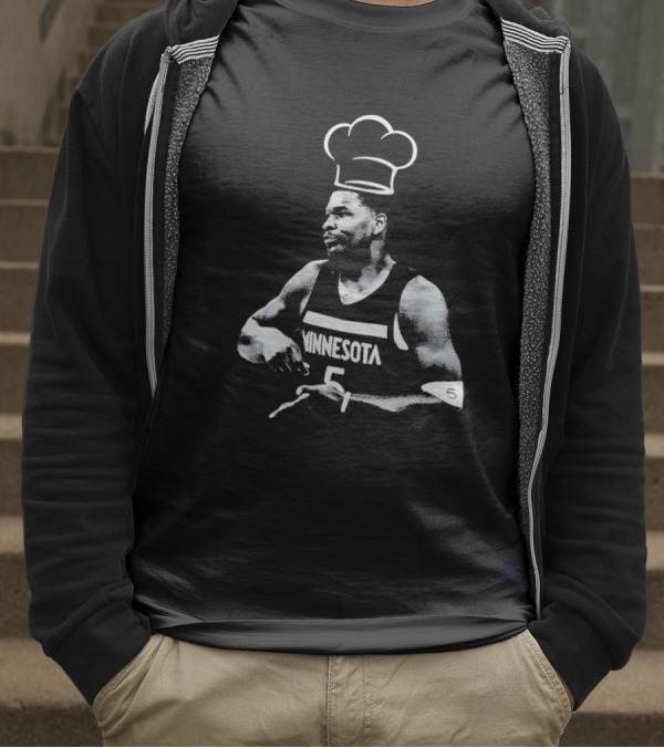 Anthony Edwards No.5 Minnesota Timberwolves Cooking Basketball Player Chef Hat T-Shirt