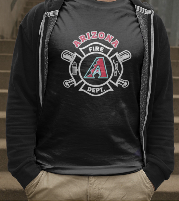 Arizona Diamondbacks Fire Dept Axe Hydrant Baseball Emblem T-Shirt