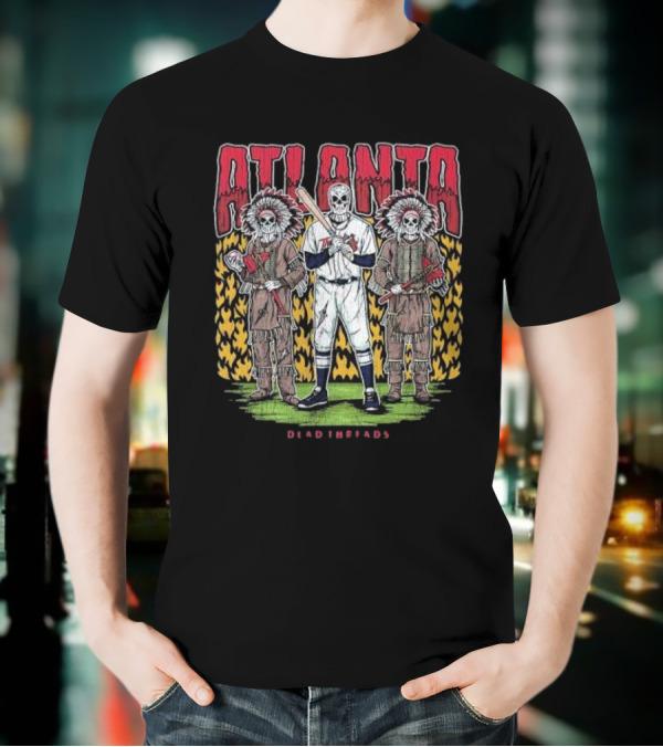 Atlanta Braves Dead Threads Skeleton Baseball Warriors T-Shirt