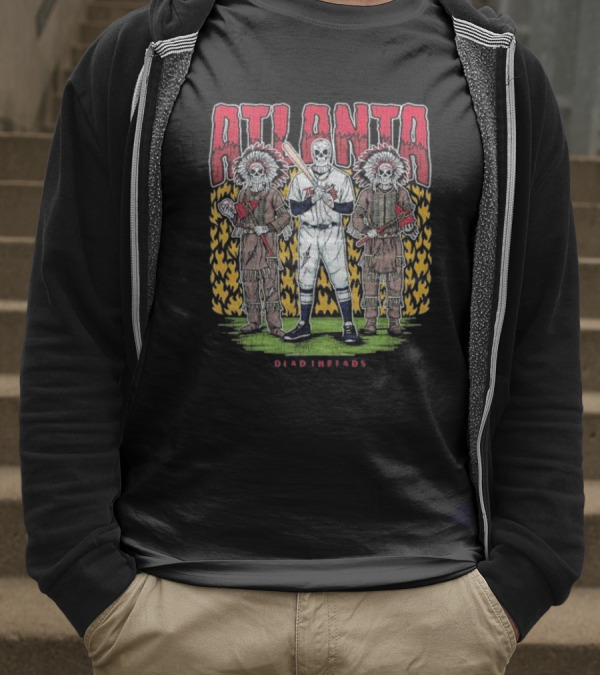 Atlanta Braves Dead Threads Skeleton Baseball Warriors T-Shirt