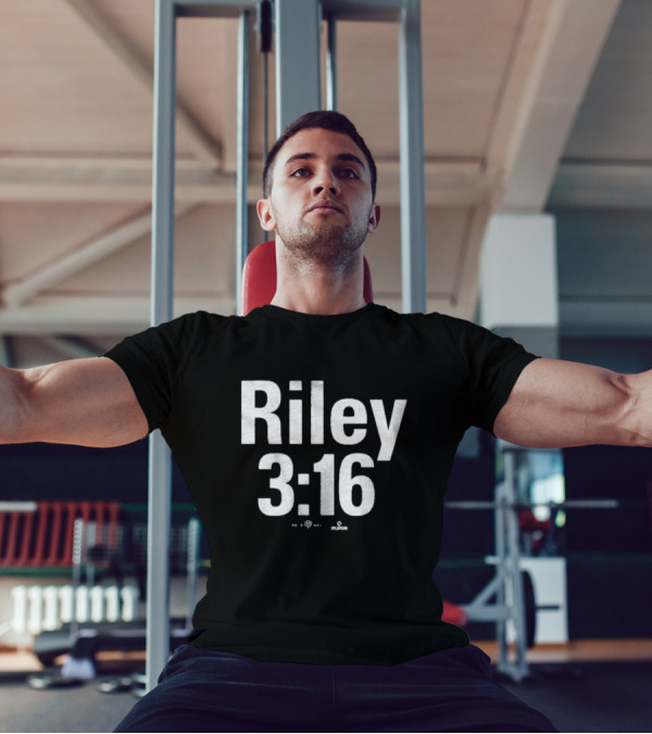 Riley 3:16 Baseball Themed Bold Text Design T-Shirt