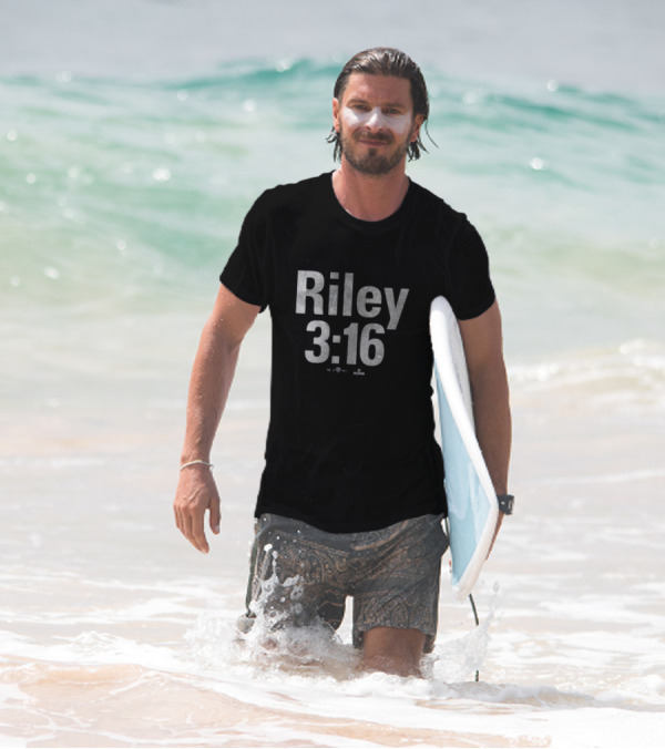 Riley 3:16 Baseball Themed Bold Text Design T-Shirt
