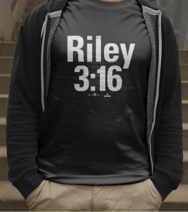 Riley 3:16 Baseball Themed Bold Text Design T-Shirt