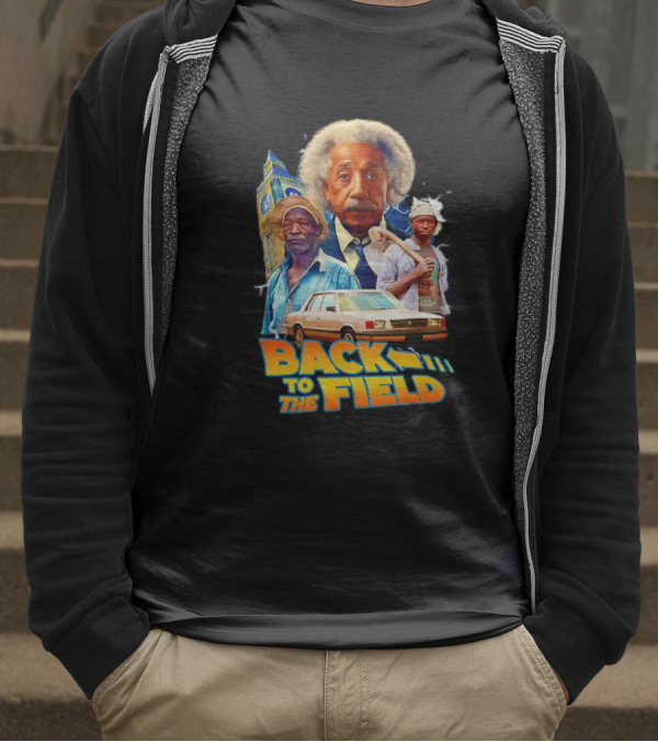 Back To The Field Einstein Time Travel Comedy UK Farmers And Car T-Shirt