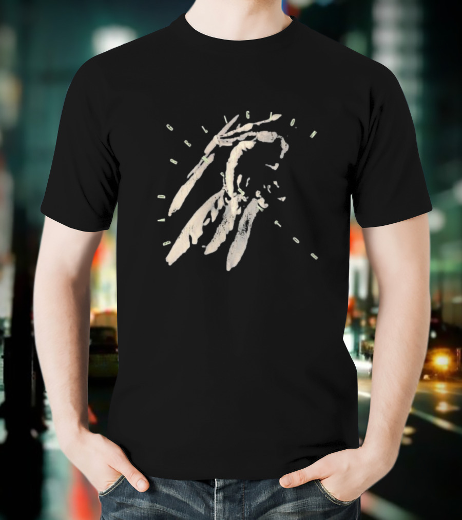Bad Religion Generator Dinosaur Hand Skeleton With Text T-Shirt