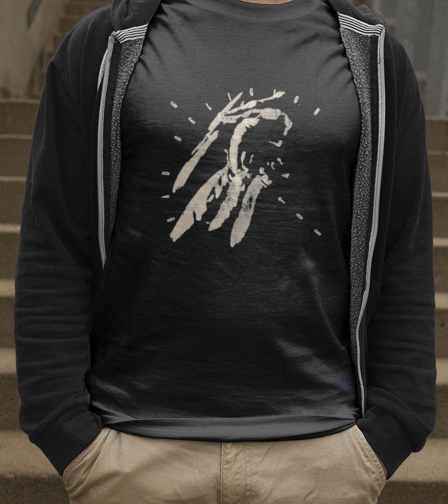 Bad Religion Generator Dinosaur Hand Skeleton With Text T-Shirt