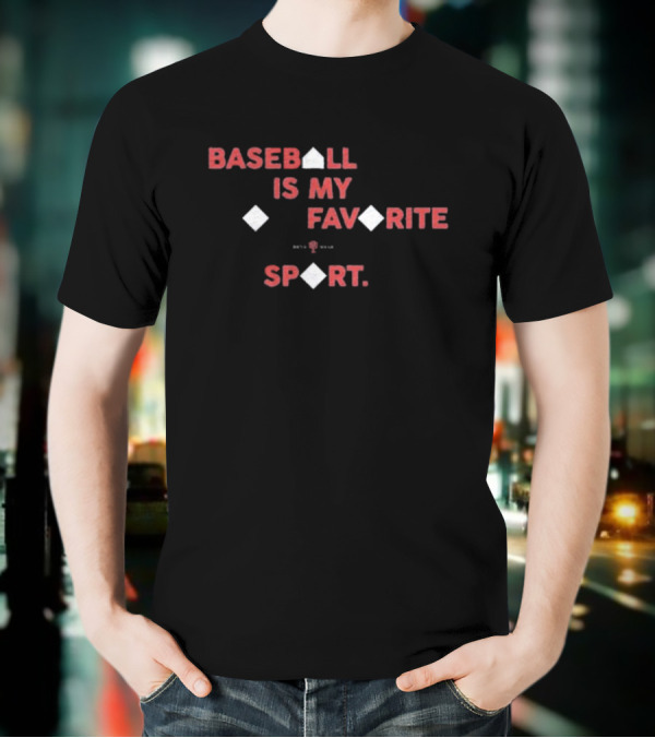 Baseball Is My Favorite Sport With Base Diamond Icons T-Shirt
