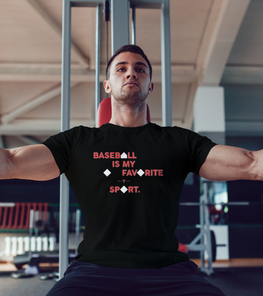 Baseball Is My Favorite Sport With Base Diamond Icons T-Shirt