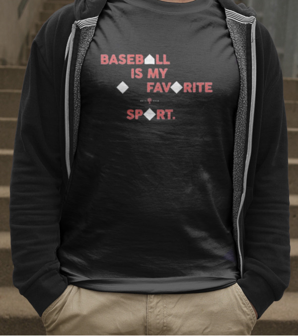 Baseball Is My Favorite Sport With Base Diamond Icons T-Shirt