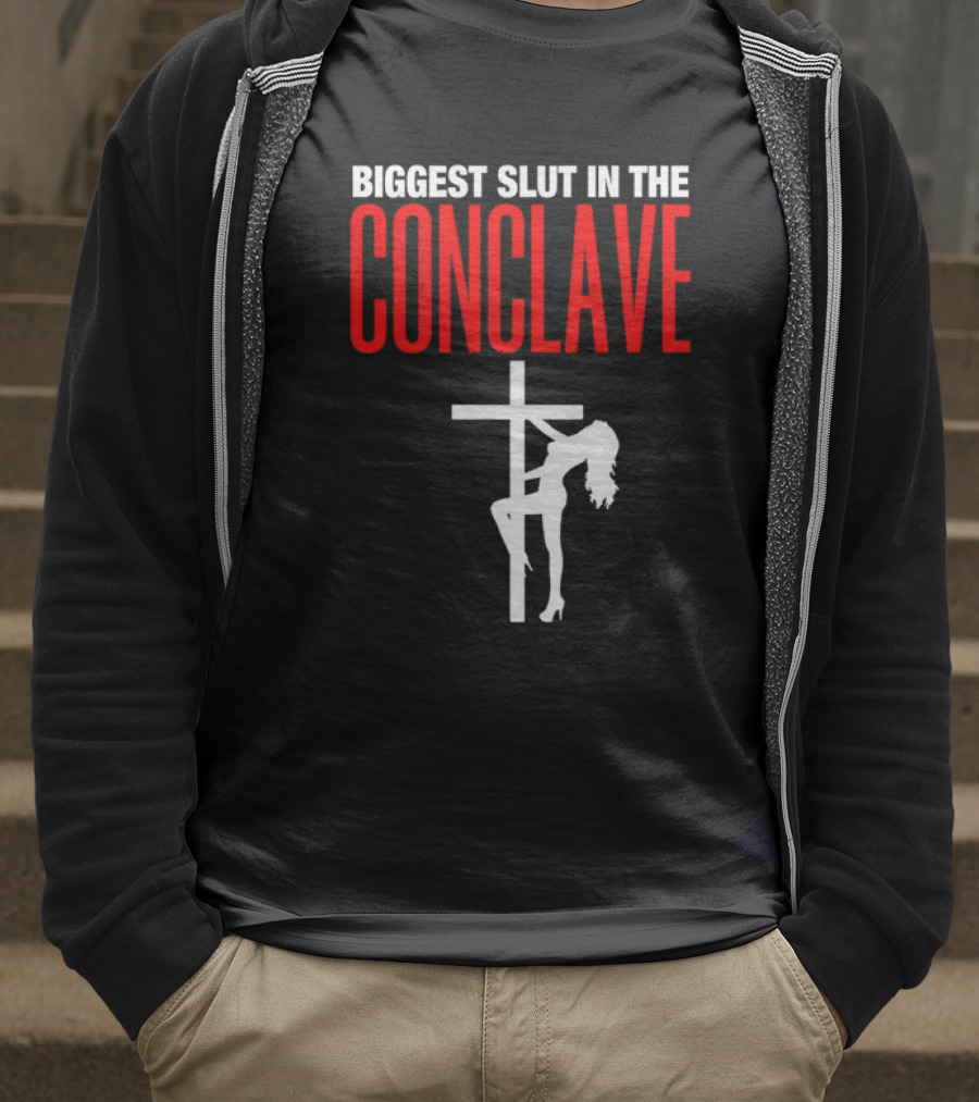 Biggest Slut In The Conclave Cross Silhouette T-Shirt