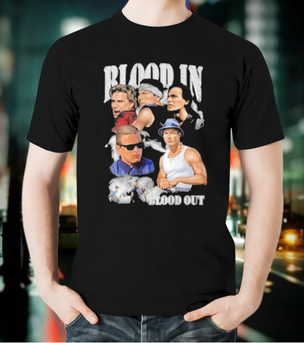 Blood In Blood Out Movie Characters Collage With Diamonds T-Shirt