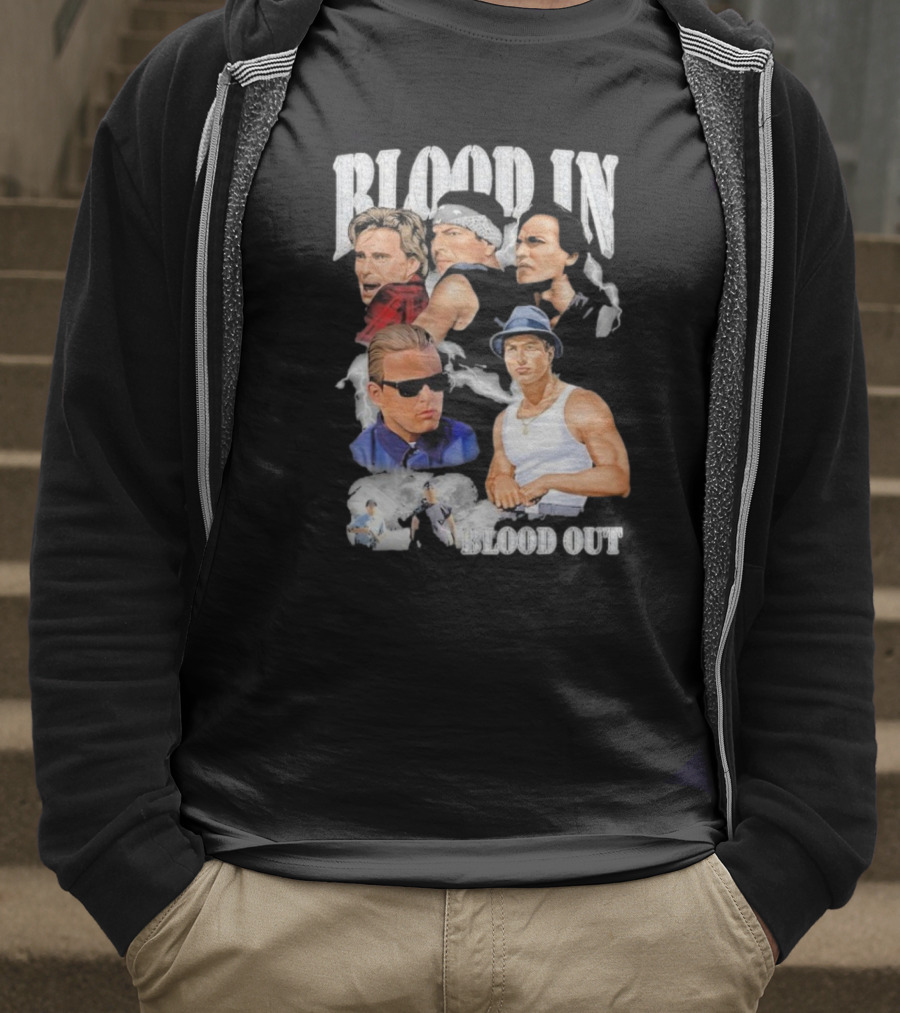 Blood In Blood Out Movie Characters Collage With Diamonds T-Shirt