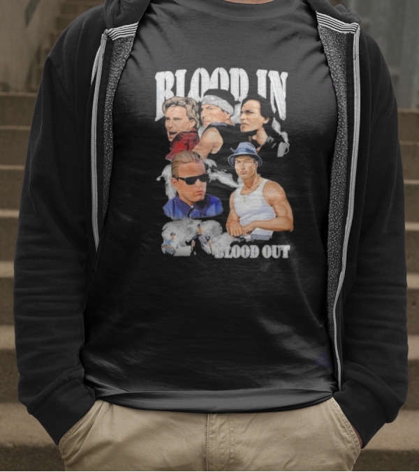 Blood In Blood Out Movie Characters Collage With Diamonds T-Shirt