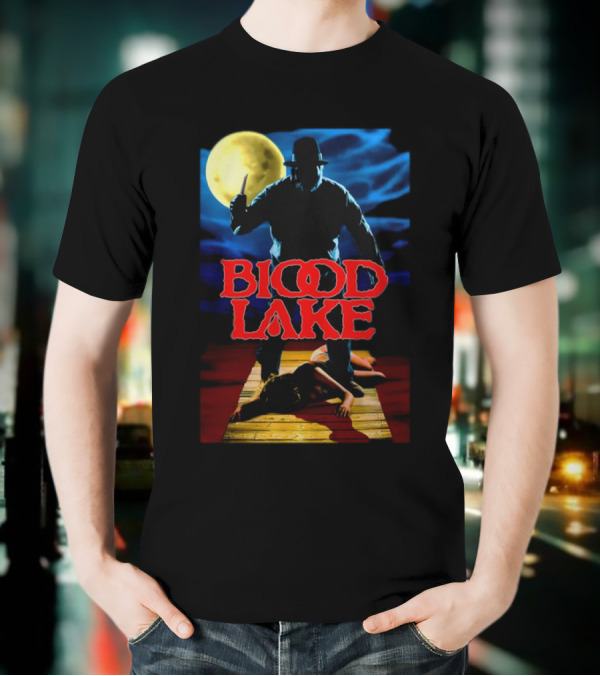 Blood Lake Horror Movie Moonlit Killer Silhouette T-Shirt