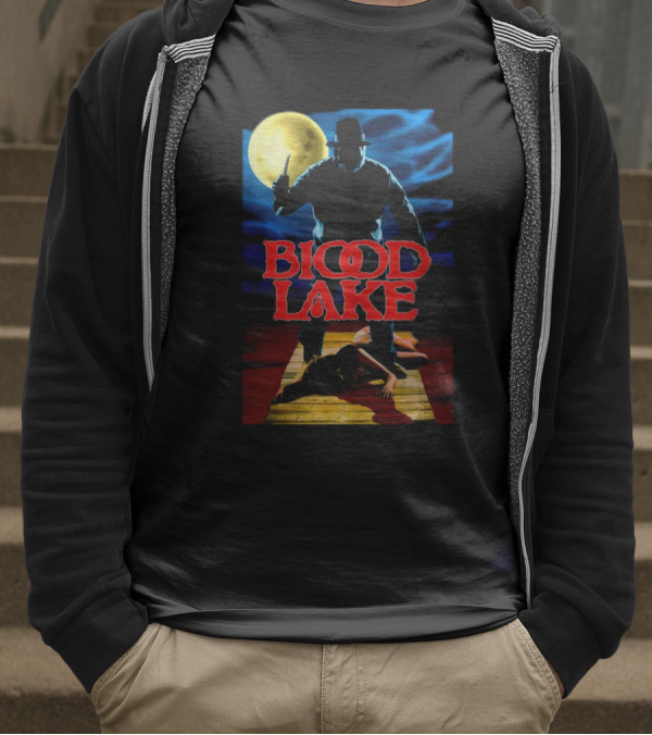 Blood Lake Horror Movie Moonlit Killer Silhouette T-Shirt