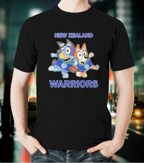 Bluey New Zealand Warriors Rugby Collaboration T-Shirt