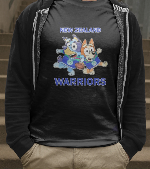 Bluey New Zealand Warriors Rugby Collaboration T-Shirt