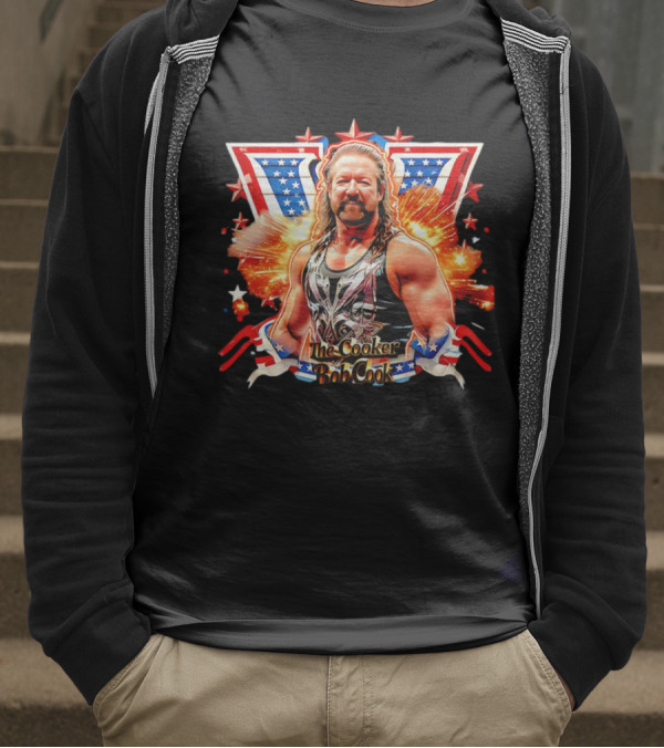 Bob Cook The Cooker Professional Wrestler Starburst American Flag T-Shirt
