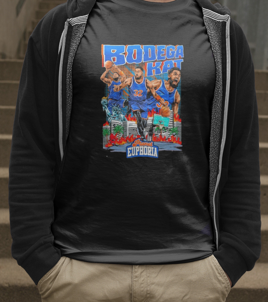 Bodega Kat Basketball Energy Planet Euphoria Action Player Number 32 T-Shirt