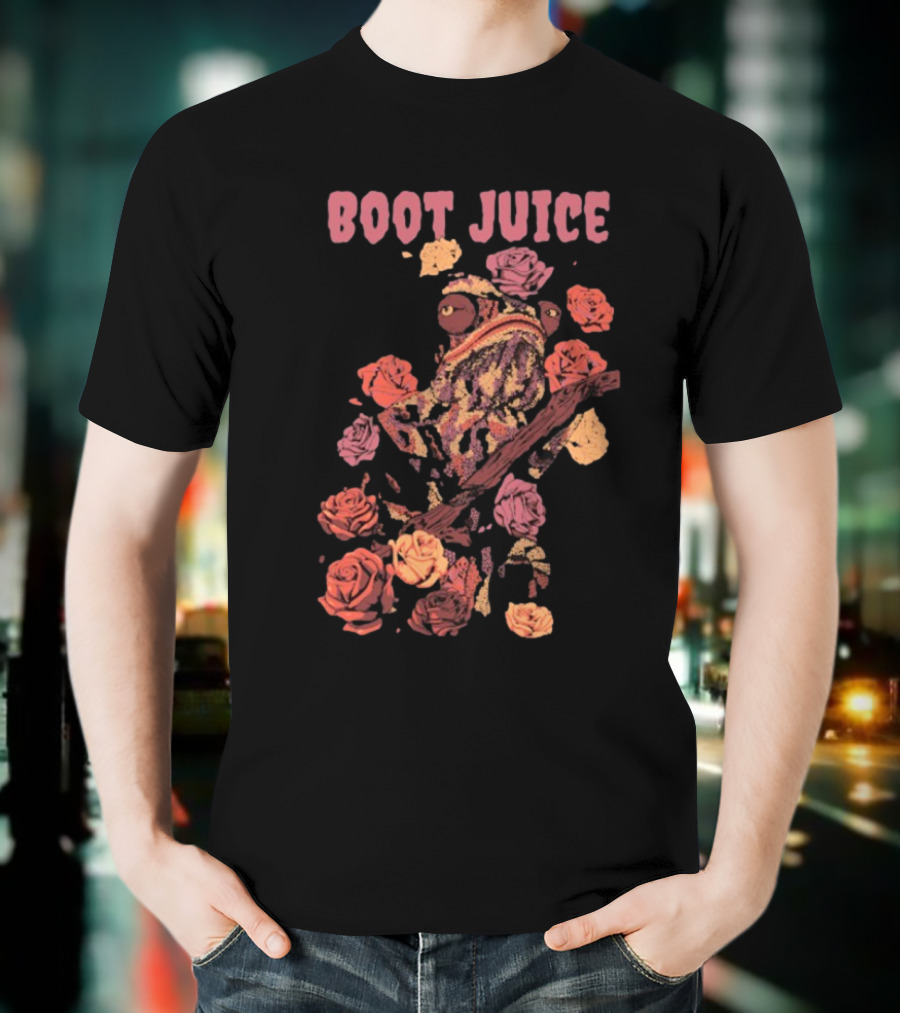 Boot Juice Chameleon Surrounded By Colorful Roses T-Shirt