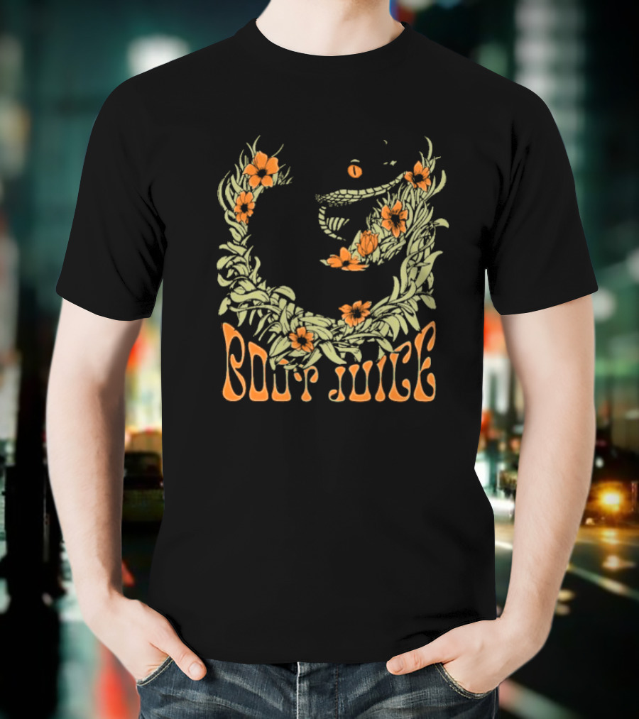 Boot Juice Snake With Floral Wreath And Orange Flowers T-Shirt