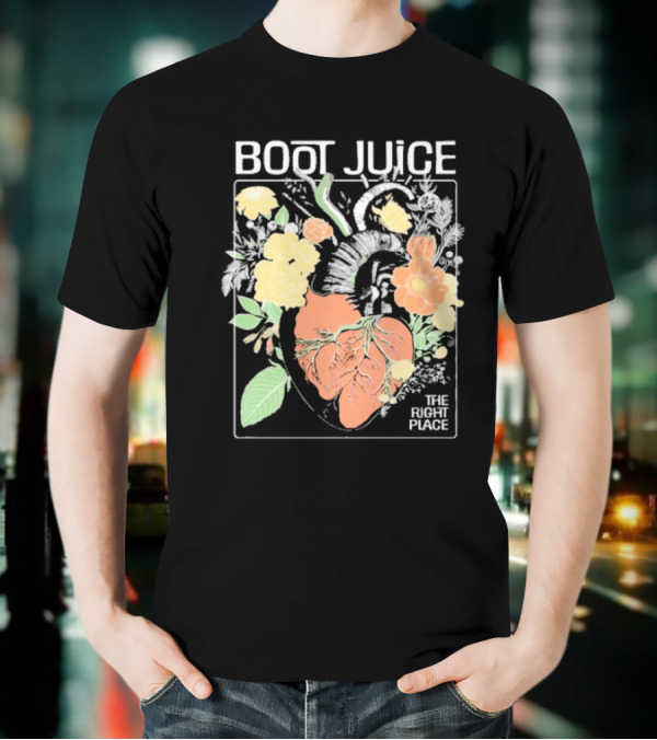 Boot Juice The Right Place Floral Heart Botanical Vintage Style T-Shirt