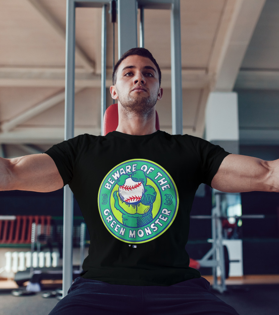 Boston Red Sox Beware Of The Green Monster Baseball Iconic Fenway Park Imagery T-Shirt