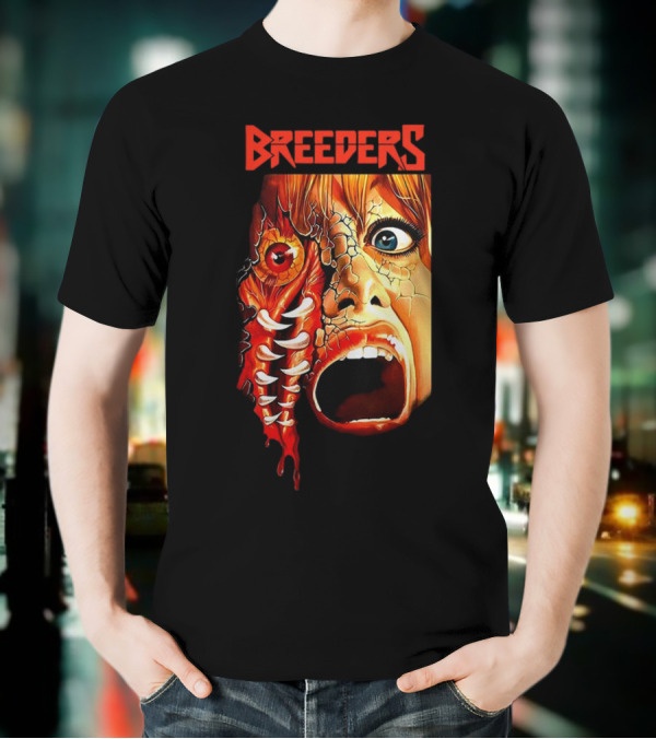 Breeders Horror Movie Artwork With Distorted Face And Eye T-Shirt