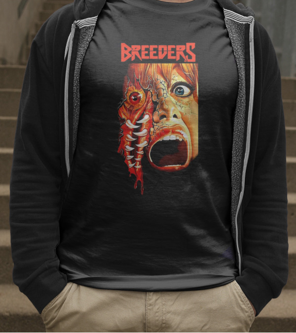 Breeders Horror Movie Artwork With Distorted Face And Eye T-Shirt