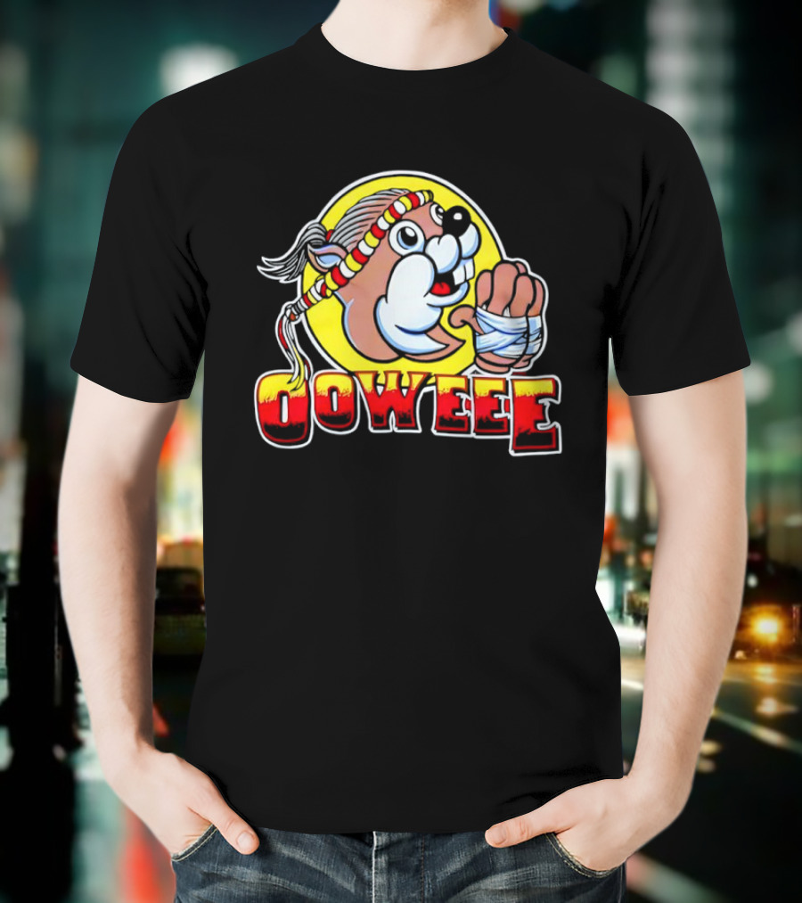 Buc-ee's Ooweee Muay Thai Beaver With Headband And Wrapped Fist T-Shirt