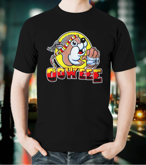 Buc-ee's Ooweee Muay Thai Beaver With Headband And Wrapped Fist T-Shirt