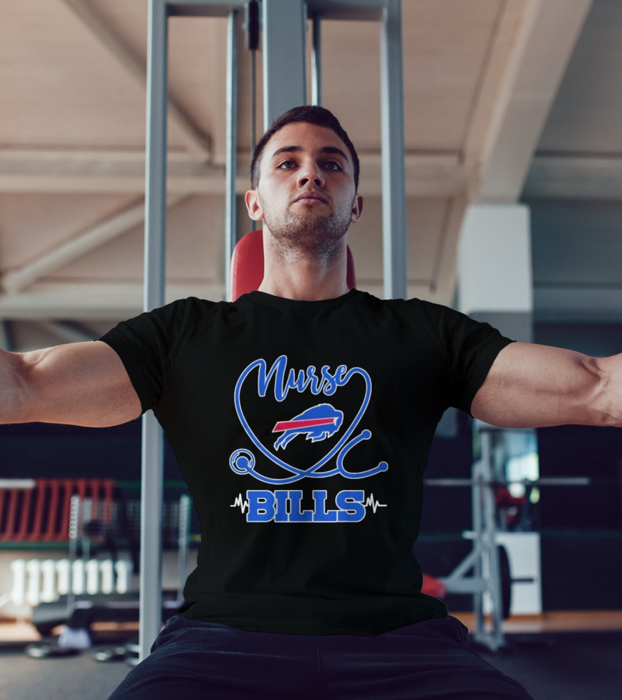 Nurse Buffalo Bills Stethoscope Heartbeat T-Shirt